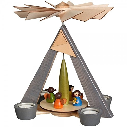 Rudolphs Schatzkiste Pirámide de velas de té, diseño de ángeles, multicolor, 24,5 x 29 x 24,5 cm, diseño de ángel