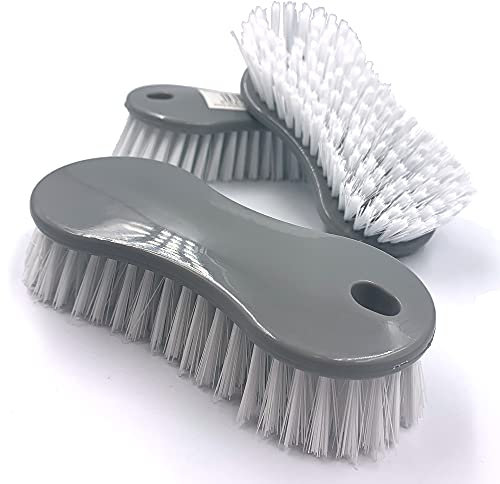 Spazzole in plastica per strofinare, facili da impugnare, confezione da 3 spazzole rigide con setole dure, per pulire e strofinare pavimenti, moquette, cucina, bagno e per lavare