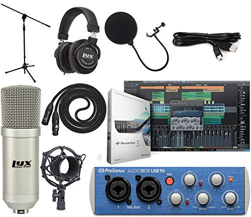 Presonus AudioBox 96 USB 2.0 Audio Interface Studio Bundle with Studio One Artist Software Pack