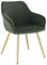 Lestarain Chaise de Salle à Manger(1 pièce) avec Dossier et Accoudoir,Chaise de Cuisine Moderne Fauteuil Scandinave Assise en Velours et Pieds en Métal,Vert foncé