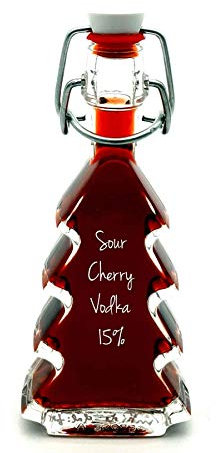 IL GUSTO Sour Cherry Vodka Gift – Christmas Tree Mini Bottle 40ml – 15% ABV | Premium German Liqueur Gift | Festive Alcohol Present for Christmas & Special Occasions