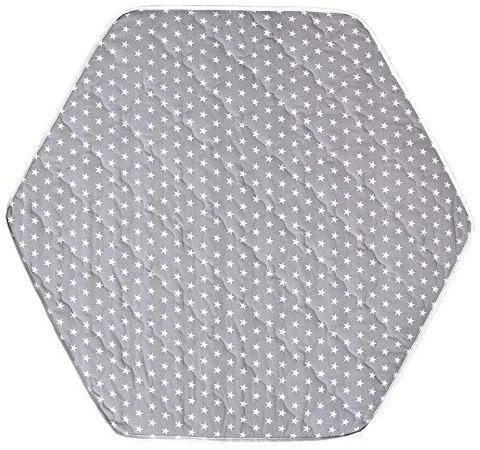 Baby Delux Laufgittermatratze Laufstallmatratze Schaumstoff Matratze für Laufgitter 6-eckig Grey Stars gesteppt 120cm Oeko TEX