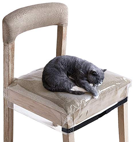SIWUTIAO 4 Pack Clear Plastic Dining Chair Covers, Reusable Thickened Soft PVC Seats Protectors, Double-Sided Adjustable Waterproof Chairs Slipcover
