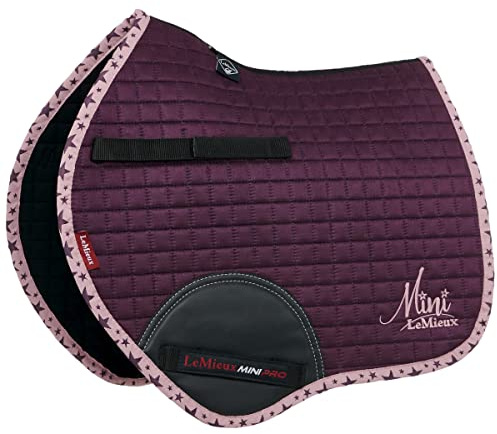 LeMieux Mini Jump Suede Square Saddle Pads for Ponies - Breathable & Soft - Bamboo Lining - Saddle Pads for Horses - Equestrian Riding Equipment and Accessories - Fig