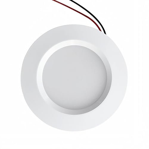 LeClubLED Mini-LED-Einbaustrahler, für Bohren, 55 mm, Durchmesser 68 mm, kompakt, 3 W, DC12 V, wasserdicht, IP54, für Badezimmer, Küche, Möbel (Weiß, Tagesweiß 6000 K)