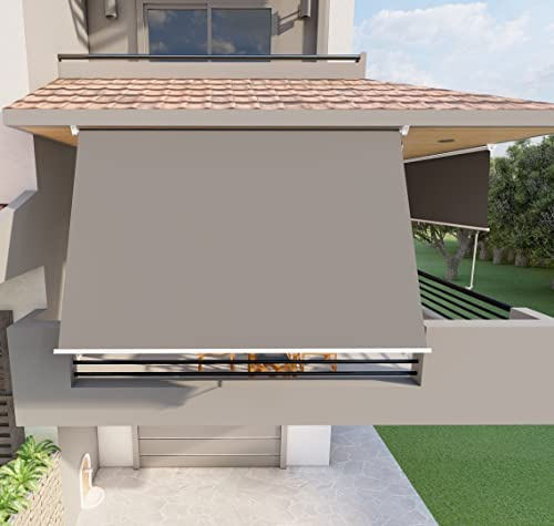 Mitepek Tenda da Sole a Caduta con Bracci 300cm Telo Impermeabile Grigio Golisa