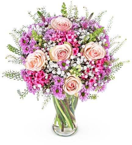 Pink Sunshine - Fresh Flowers - Birthday, Anniversary, Get Well, Thank You, Occasion Flower - Cut Floral Arrangement for Gifts, Weddings, Sympathy, Celebrations, and Special Events - Medium