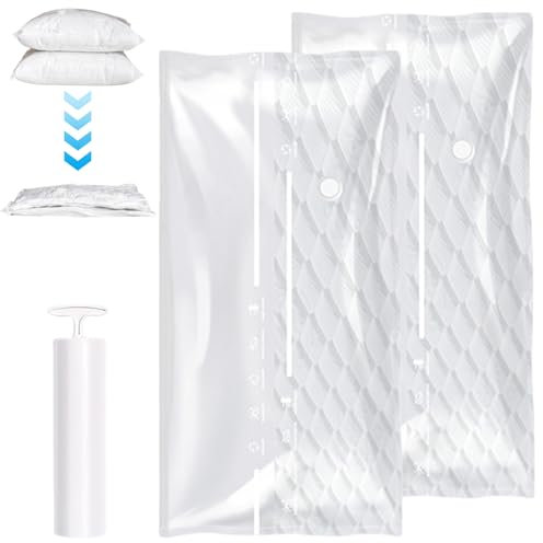 2 Stück Vakuumbeutel für Matratzen, 90 x 220 cm Wiederverwendbar Matratzen Vakuum Aufbewahrungstasche, Platzsparende Vakuumbeutel für Bettdecken, Vacuum Bag Geeignet für Lagerung und Transport