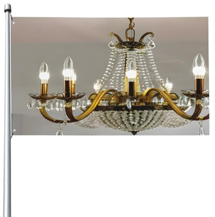 Lustre de salle de bal imprimé 91 x 152 cm pour extérieur, jardin, terrasse, décoration d'intérieur, drapeaux de vacances toutes saisons