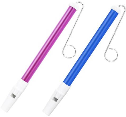 NHQZ Instrumento de silbato deslizante, flauta de plástico con cordón con pasadores de acero inoxidable, instrumento musical profesional para principiantes para la práctica musical, 2 piezas