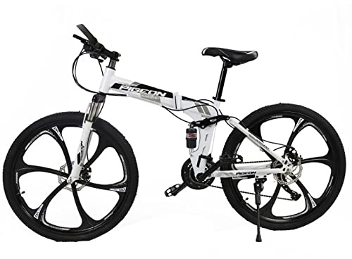 Vélo Pliant VTT Portable pour Adultes, VTT Tout Suspendu, pour Hommes et Femmes, Cadre léger en Acier à Haute teneur en Carbone
