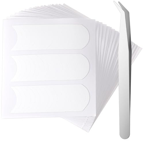 24 hojas de pegatinas de uñas francesas, plantilla de uñas francesas con pinzas, pegatinas blancas para manicura francesa, diseño de uñas para casa y salón