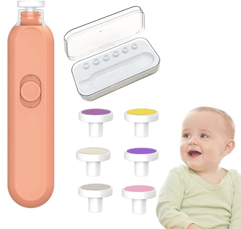 Tagliaunghie Elettrico | Sicuro con Luce LED e Funzionamento Silenzioso | Lima Elettrica per Unghie di Bambini con 6 Testine Abrasive,Per Camera da Soggiorno Asilo e Viaggi