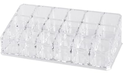 LIFKICH Portarossetti Trasparente in Acrilico 18 Scomparti Trapezoidali, Organizer Cosmetico Resistente per Esposizione, Professionale e Domestico