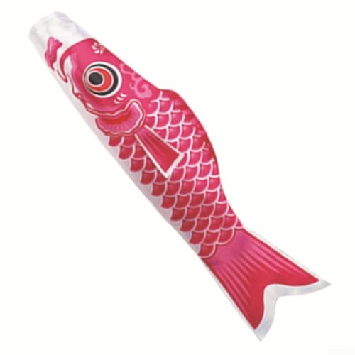 HomeVortex Manche à air de carpe japonaise, 100 cm en satin pour décoration de jardin, patio, pelouse, festival, suspension colorée pour serpentin, rose 100 cm
