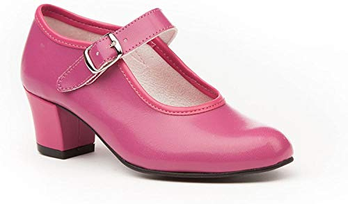 Zapatos Flamenca Para Niña y Mujer, Mod. 302, Calzado Made In Spain (27, Fucsia)