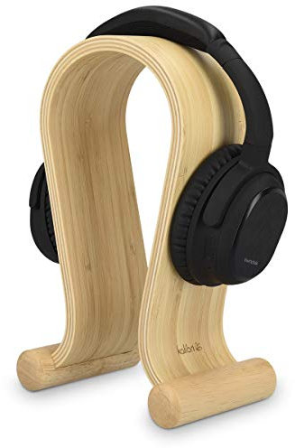 kalibri Soporte de Madera para Auriculares - Base Universal para Cascos Antideslizante - Sujeción Headset diseño en Madera de bambú