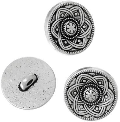 20 Metallknöpfe antiksilber Keltic -Muster,15mm, Ösenknöpfe Knöpfe zum annähen