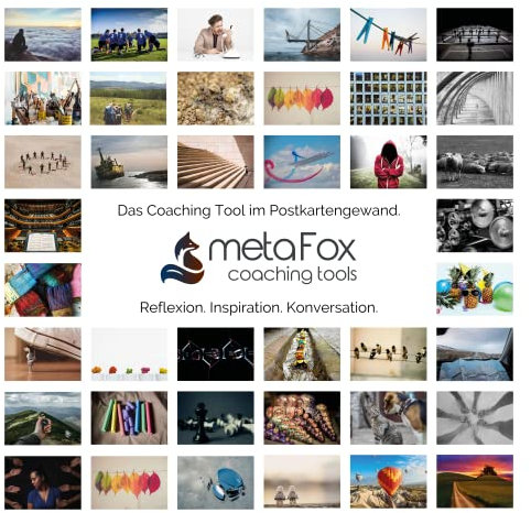 metaFox - ZUSAMMEN WACHSEN - Postkarten-Set der besonderen Art für Teambuilding & Teamentwicklung, mit 52 Karten - Kartenset Coaching Tool Motivationskarten Gefühlskarten Kommunikationstraining