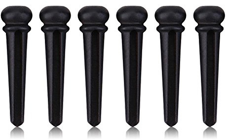 Gitarre Brücke Pins, 6 Stück Folk Gitarre Bridge Pins Ebenholz Bridge Pins Mit Abalone Shell für Gitarren Zubehör Zubehör Für Musikinstrumente