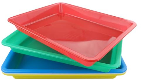 5 Piezas Bandeja de Servir de plástico, Bandeja pequeña Rectangular, Bandeja de Servir no Deslizante para Pintura, EscuelaProyectos de Manualidades (28 x 21 x 3cm)