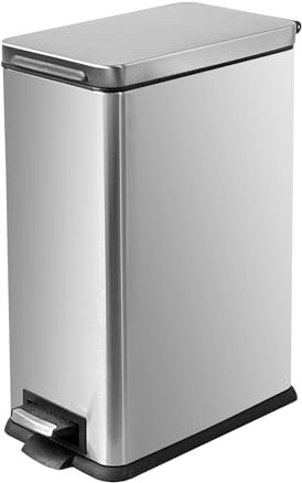 JM ·YIPENG 10L Bathroom Bin, Small Kitchen Bins with Soft Close Lid,10 Liter Pedal Bin with Removable Inner Bucket 10L Slim Bin for Home,Bathroom,Kitchen,Bedroom,and Office