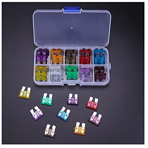 50 STÜCKE LKW SUV Auto Sicherungen 3A 5A 7.5A 10A 15A 20A 25A 30A 35A 40A Amp mit Box Clip Sortiment Auto Flachsicherungs Set
