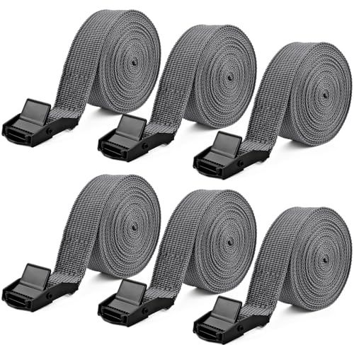 6Pcs Tie Down Straps, 300cm*2.5mm Heavy Duty Tension Belts, Adjustable Lashing Straps Ratchet 250kg(550lbs), Luggage with Buckle for Motorcycles Trucks Cargo Vans Trailer