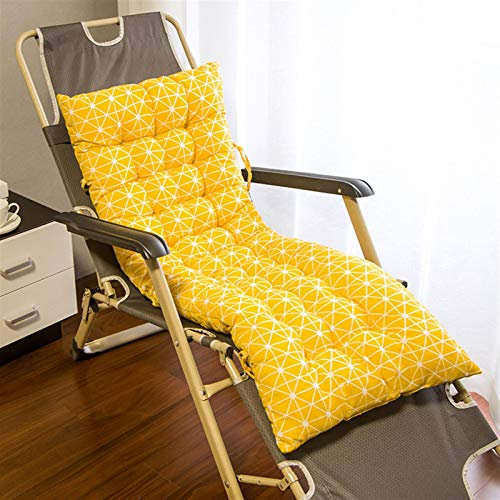FZSERUN Sonnenliegen Kissen, Weich Komfortabel Liegestuhl Auflage, rutschfest Dick Extra Lang Liegestuhlkissen, FüR Reisen, Urlaub, Strand, Drinnen, DraußEn(Kein Stuhl),Gelb,48×125×8cm
