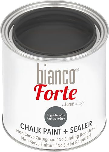 Bianco Forte - Anthracite Grey - (250ml) All-in-One Chalk Paint & Sealer: Most Durable Furniture, Cabinet, Wall & Door Paint – Fast Drying, Interior/Exterior, Matte Finish, Easy Application