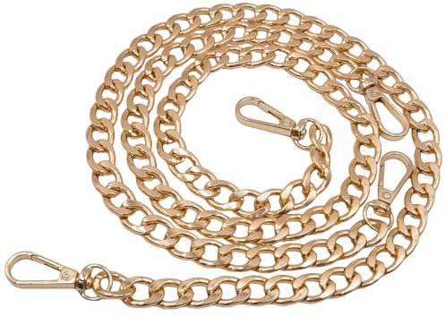 pangutheos 2 Piezas Cadenas para Bolsos, 60 cm Cadena Bolso Dorada Cadena Bolso con Cadena de Hebillas Giratorias Uso para Reemplazar Viejas Cadenas o Bolsas de Bricolaje (Oro)