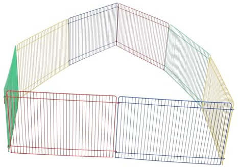 TOBBOMEY Parc à Hamster Modulable en Fil de Fer, 8 Pièces, Dimensions 35 X 23 Cm, Aire de Jeu Sécurisée pour Petits Animaux, pour Hamsters, Cochons d'Inde et Lapins