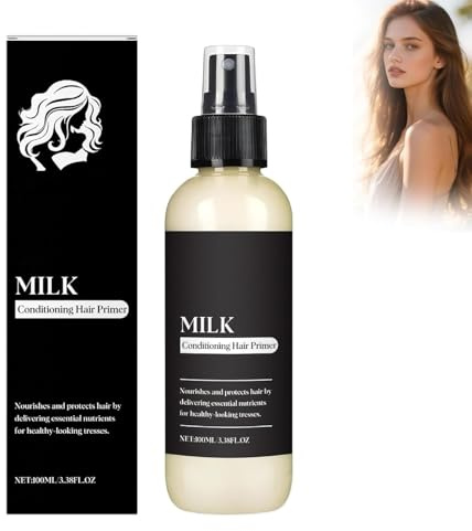 Primer Nutriente per Capelli al Latte, Super Latte, formula leggera e senza risciacquo, si prende cura dei capelli e previene l'effetto crespo e la secchezza.