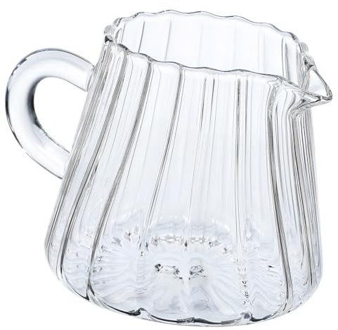 Alipis Jarra de Vidrio Pequeña para Espumar Leche 200 Ml Alta Borosilicato Transparente Multifuncional para Hogar Cafetería Restaurante