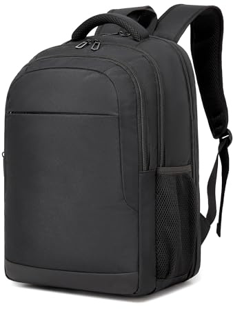 Shavont Mochila Portátil 15,6 Pulgadas Hombre Mujer, Mochila Trabajo con Compartimento PC Apertura Completa, Ligera Antirrobo para Viaje Oficina Universidad Diario (Negro)