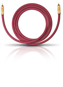 OEHLBACH NF 214 Subwoofer-Kabel - Hochwertiges Cinch-Kabel für kraftvollen Bass, versilberte Kupferleiter (SPOFC), 24kt. vergoldete Kontakte, optimale Signalübertragung, 2 Meter, Bordeaux