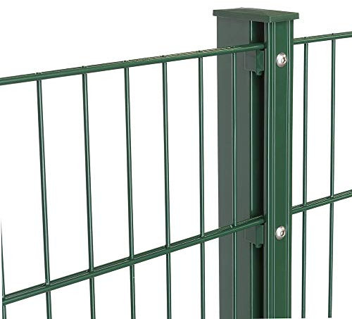 Doppelstabmattenzaun Höhe 1,83 m Pfosten mit Abdeckleiste 10 bis 40 m Anthrazit + Moosgrün (12,5 m, Moosgrün RAL 6005)