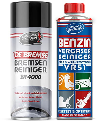 SYPRIN Original Vergaserreiniger VR51 für 2 Takt Benzin Motoren + Bremse Reiniger- geeignet für Auto und Motorrad I Additiv zur Vergaser Reinigung Additiv (250+500ml)