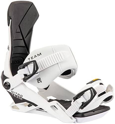 Nitro Herren Team '23 All Mountain Freestyle Freeride Bindung Snowboardbindung, White, M