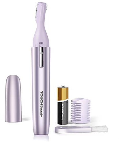 TOUCHBeauty Eyebrow Hair Trimmer for Women, Painless Precision Eyebrow Shaper, Pen-Shaped Hair Remover Razor for Face Chin Neck, Upper-Lip, Peach-Fuzz Mini Sized Battery-Operated Purple Color 1658A