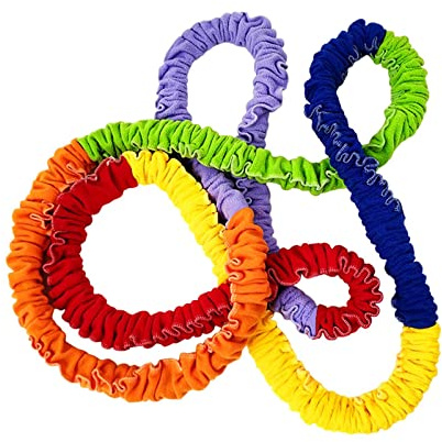 LOVIVER Bande Extensible coopérative Multi-Tailles Bande d'exercice de Travail d'équipe Portable Bande de résistance de Boucle pour Les Jeux de fête activités, 3m