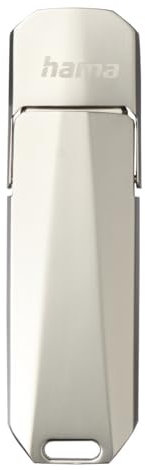 Hama USB Stick, 32GB, USB C 3.1, USB A (Speicherstick, Ultra schnell, 70MB/s, Drehmechanismus, Schlüsselanhänger, Metall) Silber
