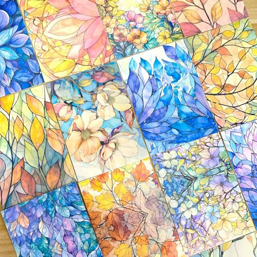Arpaper Scrapbooking Bullet Journal Kit,15 PCS Fiore Washi Journaling Sticker Stickers Aesthetic Scrapbook Accessori Book Aesthetic for Journaling,DIY,Handwerk,Laptop(Coloured glaze 1)
