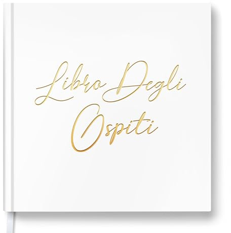 Libro degli Ospiti Vintage 21x21 cm - Guest Book per Matrimoni, Anniversari e Battesimi - 72 Pagine Vuote