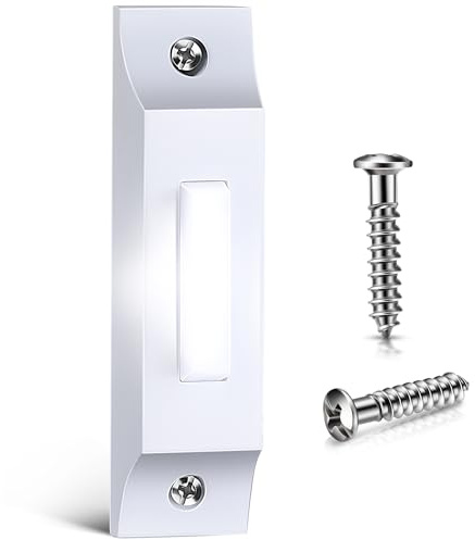 Enhon Botón de metal para timbre, timbre de puerta con cable con luz LED, botón sólido montado en la pared para el hogar, garaje, interruptor universal de apertura de puerta de garaje con derechos de