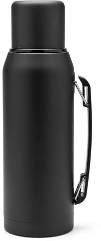 BALIBETOV Thermal Flask for mate - Vacuum Insulated With Double Stainless Steel Wall - BPA Free - A Thermic Bottle Specially Designed for Use With Mate Cup or Mate Gourd (Black, 33.8 OZ)