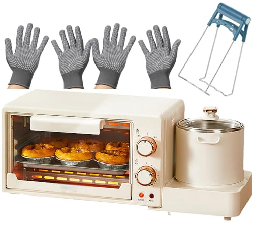 XSDAJSD Stazione Multifunzione per la Preparazione della Colazione, Doppia Zona di Lavoro e temporizzazione di 30 Minuti, Macchina per la Colazione con Sandwich all'uovo da 1050 W.
