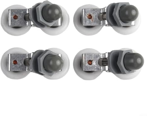 Doppelrollen für Duschtüren mit drehbarem Rahmen aus Aluminiumlegierung und Nylonrädern, geeignet für gebogene und viereckige Duschtür-Anwendungen (27 mm)