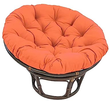 360-graders roterande korgstol mysig inomhus/utomhus med kudde snygg orange färg perfekt för avkoppling (storlek: 60 x 60 cm)