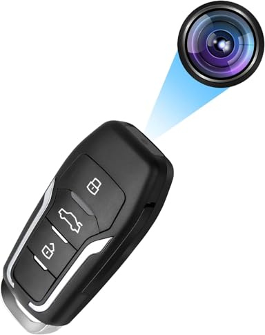 SHMIZZ Mini Telecamera, Telecamera Spia Chiave Auto Fotocamera Nascosta Llave Del Coche,1080P Telecamera di Sorveglianza con Rilevamento di Movimento/Visione Notturna(Batteria Ricaricabile da 300mAh)